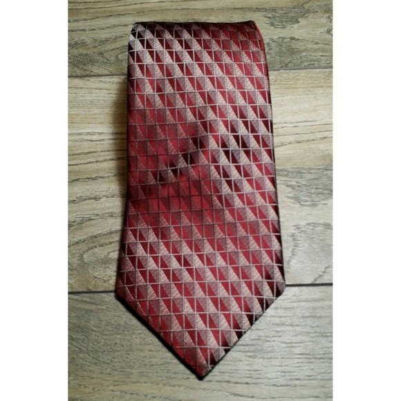Jones New York Mens 100% Silk Tie Formal Suit  Luxury Style Collection Maroon - Picture 2 of 6